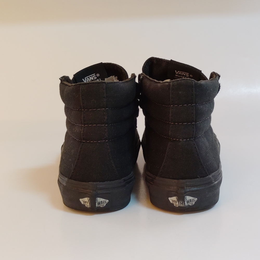 Vans Black High-Top Canvas Sneakers with Off The Wall Patch - Picture 6 of 8